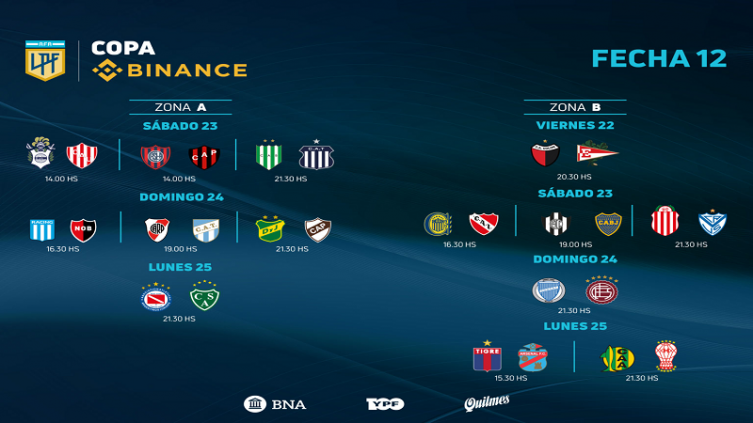 LPF: agenda de partidos para la 12ª fecha