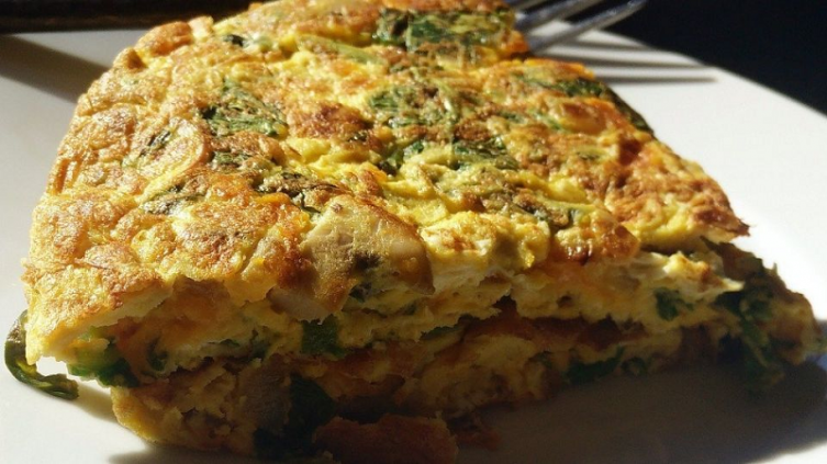 Tortilla de verduras sin harina ni fritos