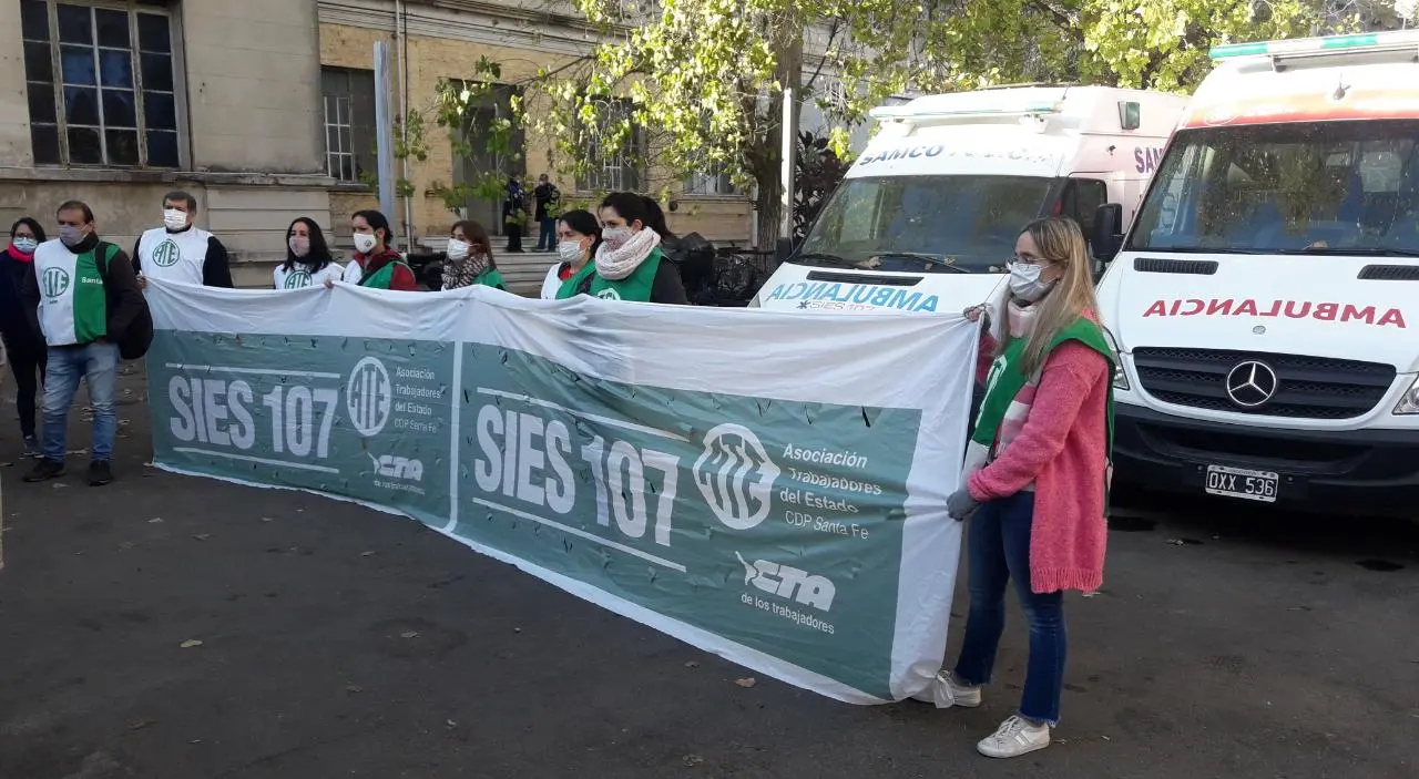 Protesta de los trabajadores del 107