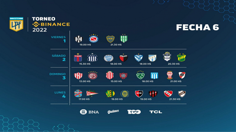 LPF: calendario de la 6ª Fecha