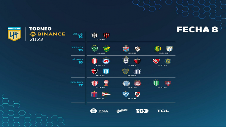 LPF: cronograma para la 8ª Fecha