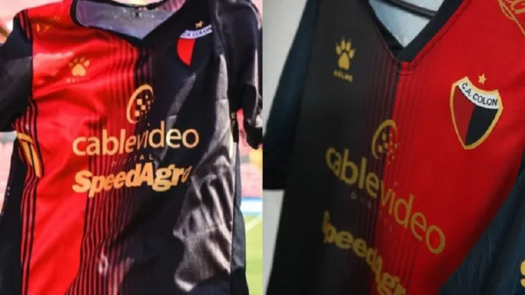 Fastidio de los hinchas de Colón por el error en la camiseta