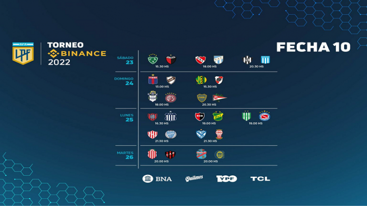 LPF: cronograma para la 10ª Fecha