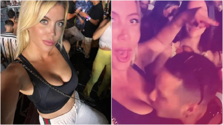 Wanda Nara chateó con el hombre que le besó el escote en Ibiza