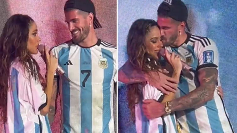 De Paul fue a ver a Tini y le habló al público que lo ovacionó