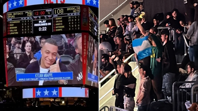 Mbappé fue a ver la NBA y argentinos le cantaron