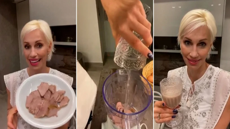 Ingrid Grudke polemizó con un licuado de carne con miel 