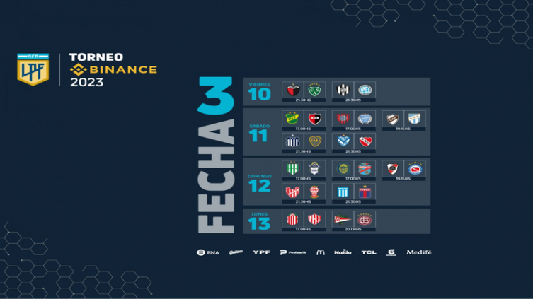 LPF: calendario para la 3ª jornada