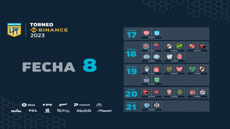 LPF: calendario para la 8ª jornada