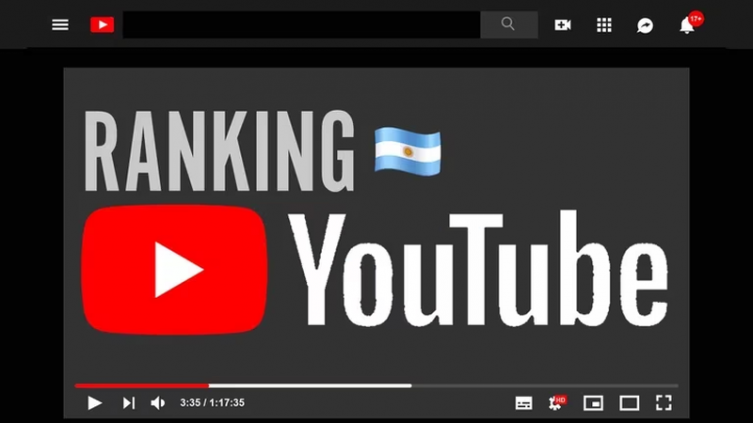 Ranking de YouTube en Argentina