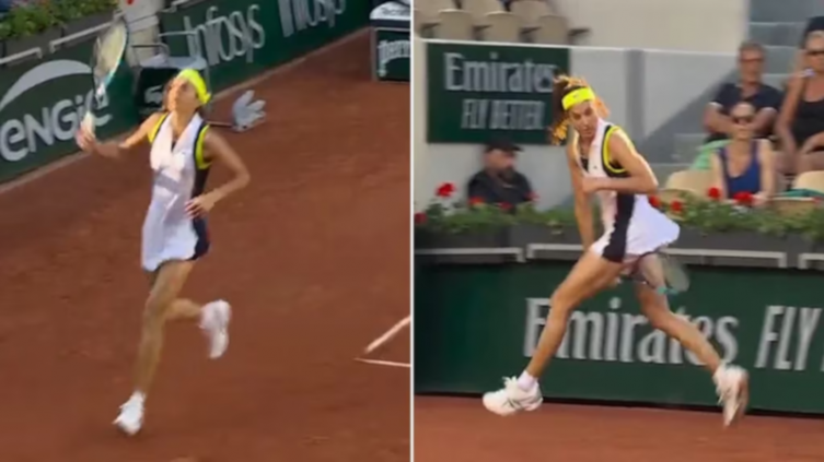 El show de Gabriela Sabatini en Roland Garros