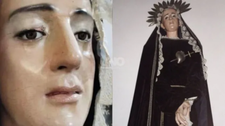 Una imagen de la Virgen de los Dolores lloró frente a los fieles 
