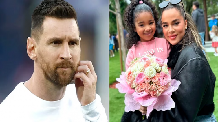 Una de las hijas de Khloe Kardashian es fanática de Messi. El video