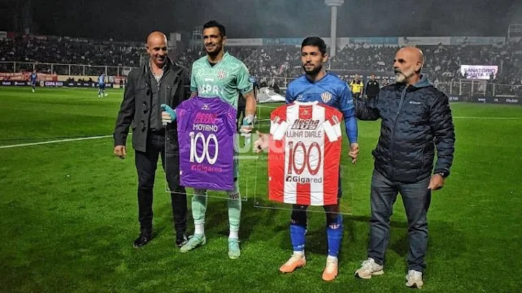 Unión reconoció a Moyano y Luna Diale por los 100 partidos