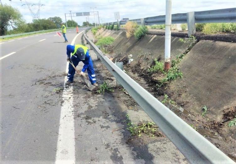 Vialidad realiza trabajos de limpieza en la Autovía Santa Fe-Paraná