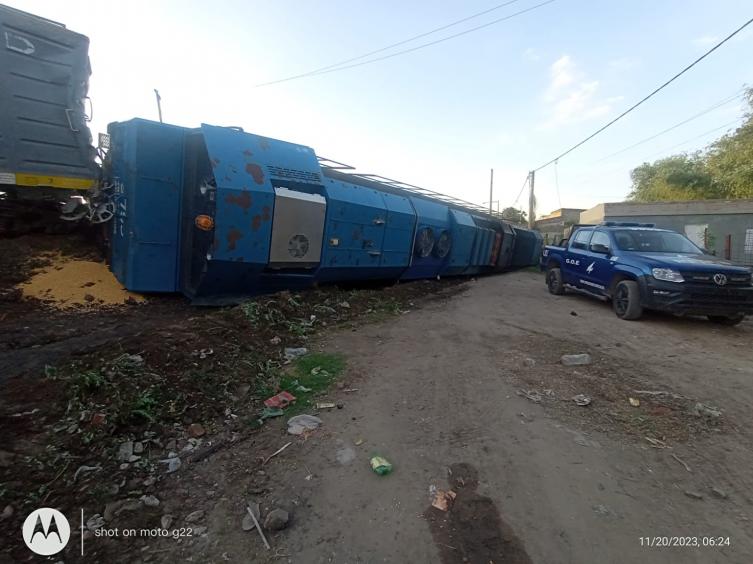 Descarriló un tren en barrio Santa Rosa de Lima