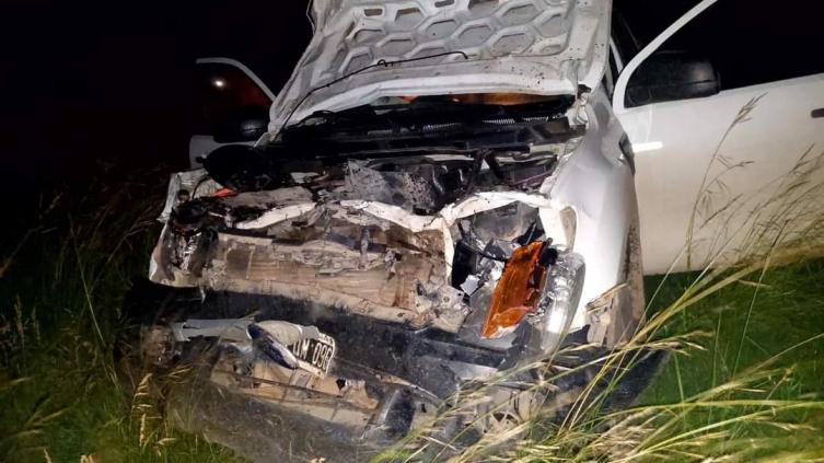 Se accidentó el presidente comunal de Alejandra tras chocar contra una vaca en la ruta 1