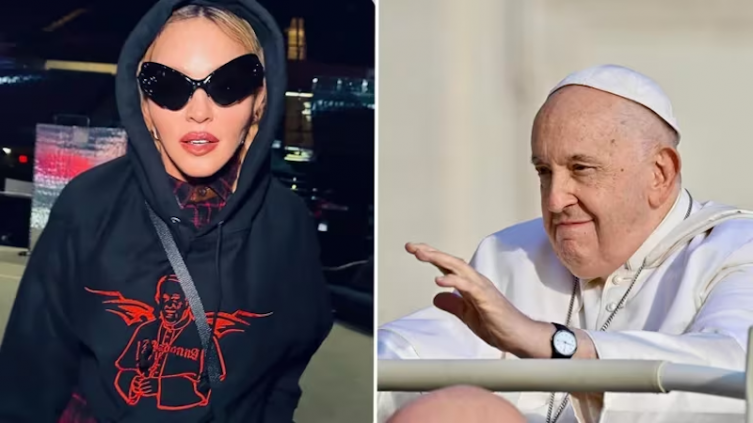 La vestimenta de Madonna con la imagen del papa Francisco