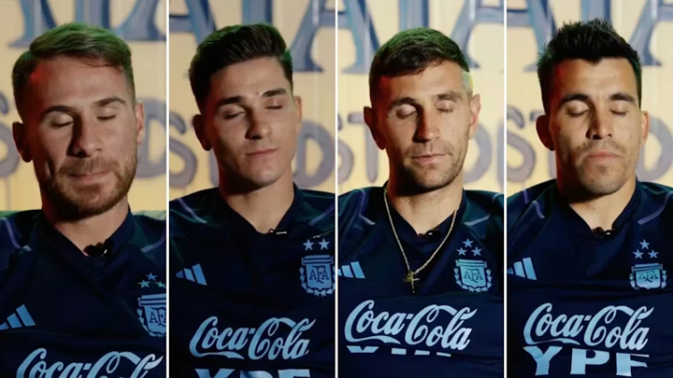 Los jugadores de la Selección reviven el penal de Montiel