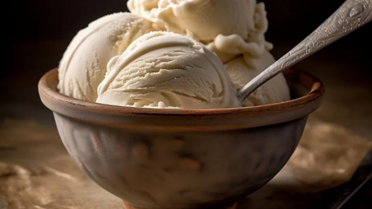 Helado de vainilla casero