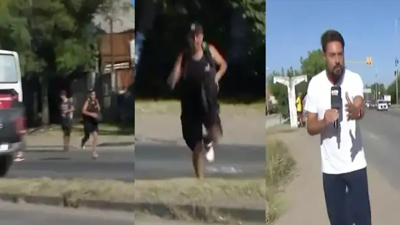 Dos delincuentes robaron un colectivo en pleno móvil de TELEFE