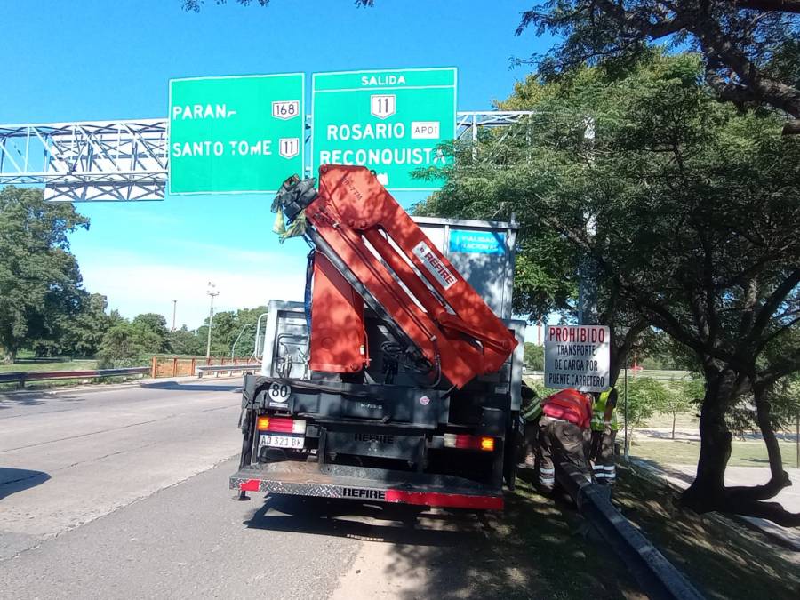 Vialidad Nacional colocó carteles indicando las restricciones para el transporte pesado