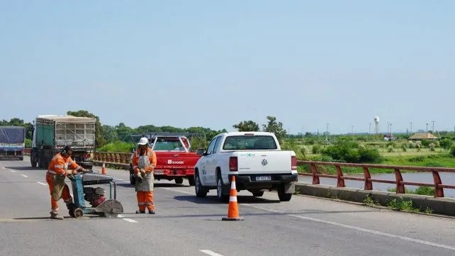 Los trabajos sobre el puente del Salado se suspendieron y se retomarán el miércoles, en horario nocturno