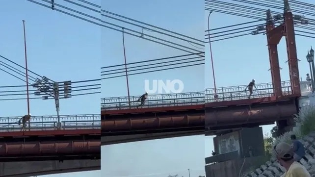 Puente Colgante: detuvieron al delincuente que robó 40 metros de cables eléctricos de la instalación lumínica