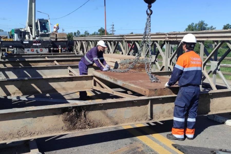 Día 2: Vialidad Nacional sigue con el montaje del puente Bailey sobre el Carretero