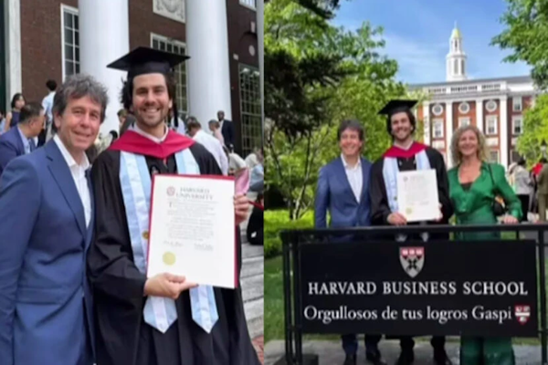 Un hijo de Ariel Rodríguez Palacios se recibió en Harvard