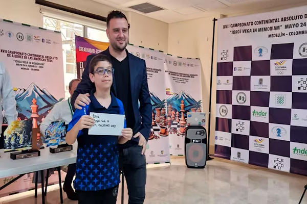 Faustino Oro quedó segundo e invicto en el Campeonato Continental de ajedrez