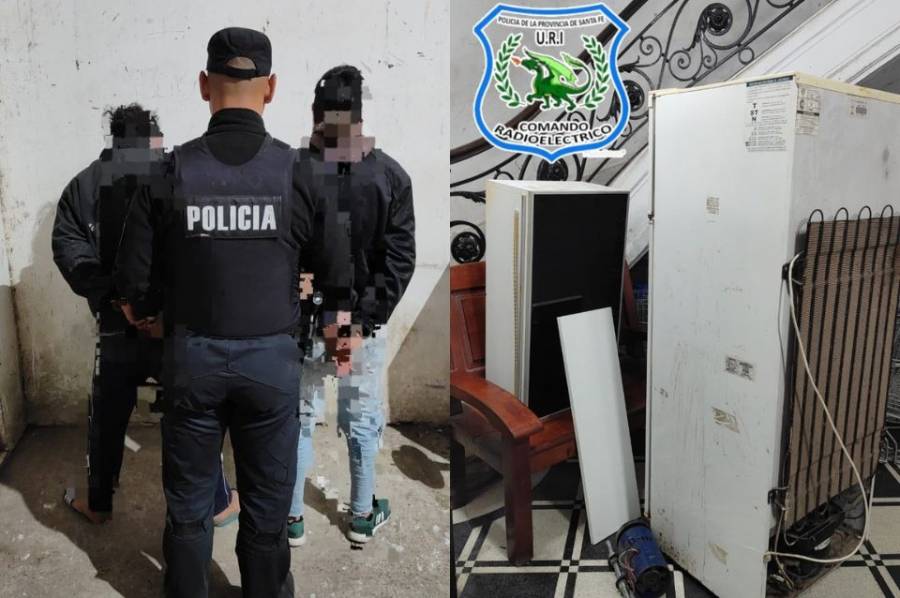 Los atraparon cuando intentaban llevarse una heladera al hombro