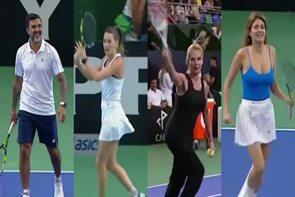 Los famosos jugaron al tenis en la despedida de Del Potro