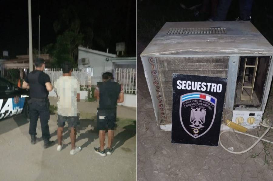 Detuvieron a dos hombres que se robaban un aire acondicionado