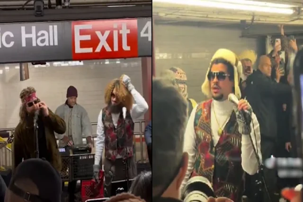Nueva York: Bad Bunny y Jimmy Fallon se presentaron en el subte