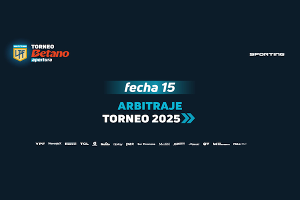 LPF: árbitros para la 15ª jornada