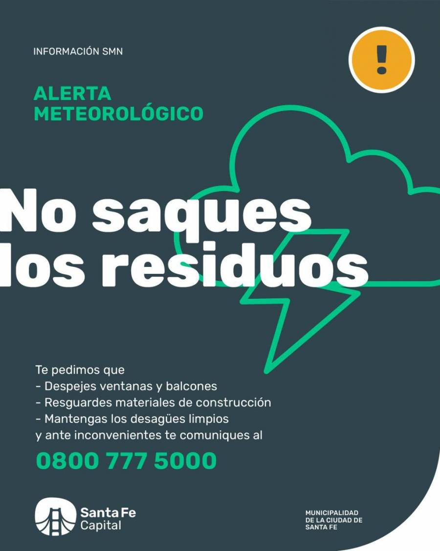 Alertas amarilla y naranja por tormentas para nuestra ciudad