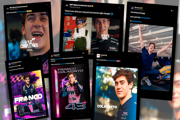Los saludos de la Fórmula 1 a Colapinto por su cumpleaños