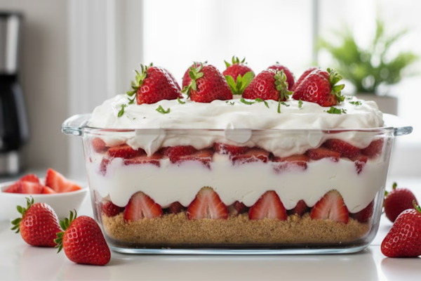 Ideal para principiantes: torta helada de frutillas