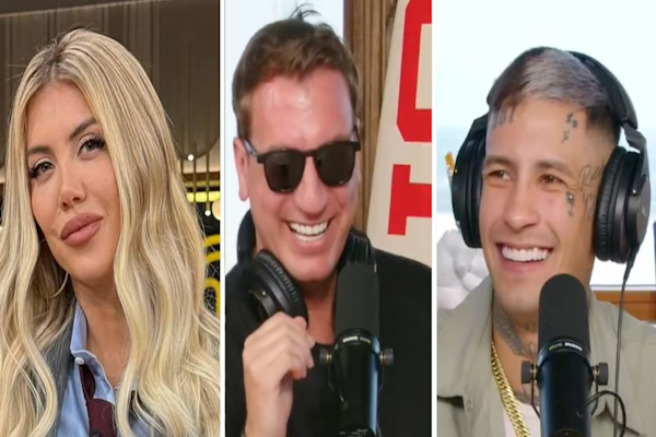 El divertido encuentro entre Wanda Nara, L-Gante y Maxi López en vivo