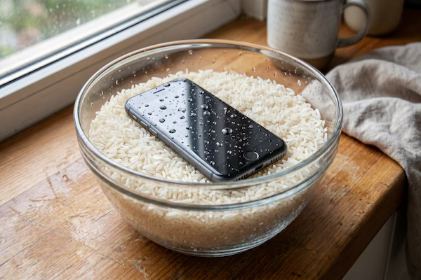 Celular mojado: qué tipo de arroz absorbe mejor el agua