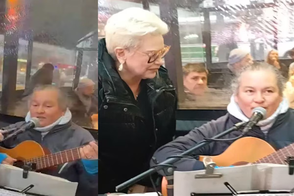 El emotivo encuentro de Carmen Barbieri con una artista callejera