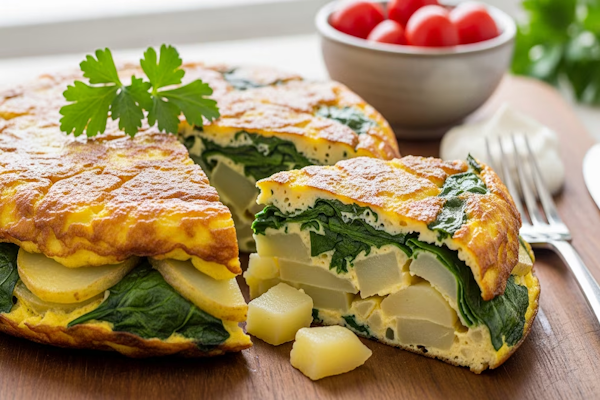 Receta de tortilla de papas y espinaca