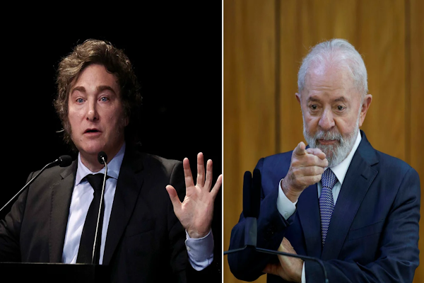 Milei está en Brasil para apoyar la candidatura de Flávio Bolsonaro