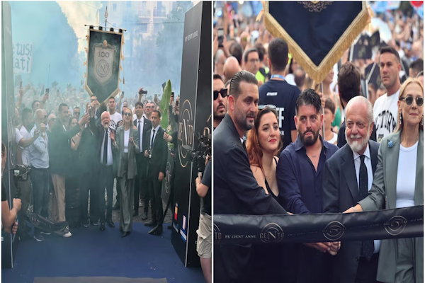 Diego Maradona recordado en la fiesta por el centenario del Napoli