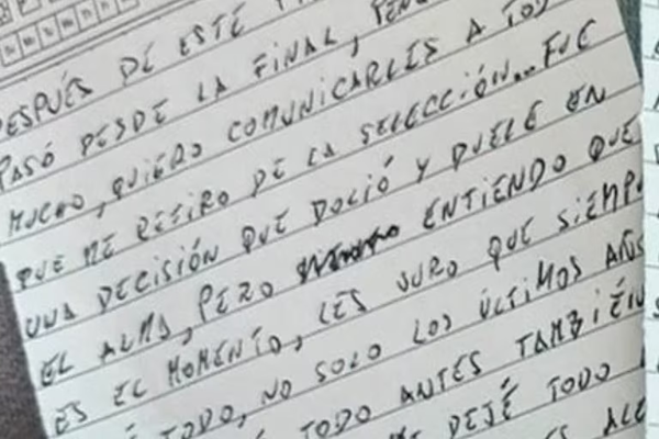 El misterioso tachón en la carta de despedida de Messi