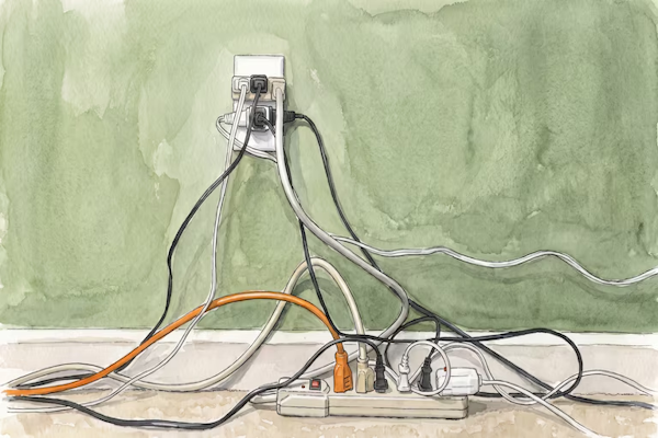 Cinco artefactos que no deberías conectar a una extensión eléctrica