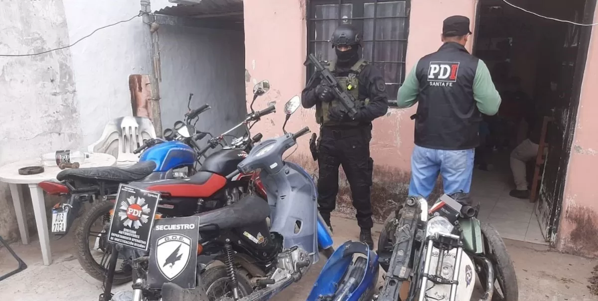 Las motos y partes habían sido robadas en la zona. Foto: El Litoral